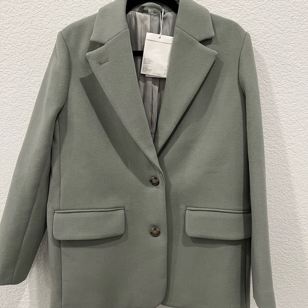 & Other Stories Women's Green Sage Coat Jacket Blazer S M US 4 NWT - Picture 3 of 5
